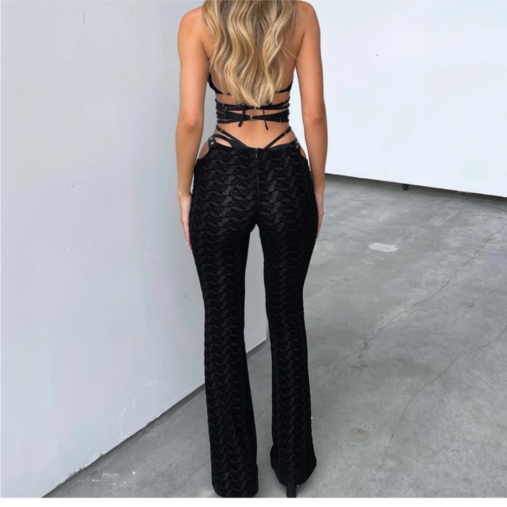 Outcast Palm Springs Black Strappy Jumpsuit / costume - Picture 3 of 4